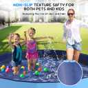 107'' Foldable Dog Pool, Kiddie Pool, Heavy Duty Non-Slip Plastic Pet Wading Pool for Large Dogs, Indoor and Outdoor Kids Pet Dog Bathtub