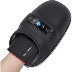 Medcursor Cordless Hand Massager, Hand Massager with Heat, Hand Warmer with Acupressure Beads, 6 Massage Modes, 2 Heat Levels, 3 Timers (Grey)