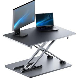 Standing Desk Converter, 25.16"  15.75" Height Adjustable Laptop Stand for Desk, Sit Stand Monitor Stand, No Assembly Required for Home and Office Use (Black)