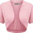 Lock and Love Women's Versatile Open Front Lightweight Short Sleeve Bolero Shrug, XXXL