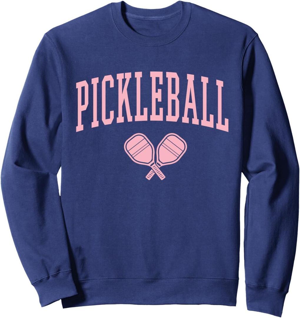 Pickleball Pink Womens Graphic Sweatshirt, Size Medium