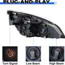 JFN Halogen Headlights Fit for Freightliner Cascadia 2018-2024, Replacement Headlamp DOT and SAE Approved, Perfect for Standard Models (Passenger Side (Right))