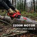 KAKEI 16-Inch 15-Amp Electric Chainsaw, 2200W Peak Power Corded Chain Saw with 3 German Steel Chains for Heavy Duty Wood Cutting