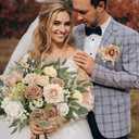 Artificial Flowers Combo Box Set Silk Flowers Fake Rose for DIY Floral Arrangements Wedding Bouquets Centerpieces Baby Shower Party Home DecorationsNude Color