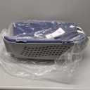 Amazon Basics 2-Door Top-Load Hard-Sided Dogs, Cats Pet Travel Carrier, Gray & Blue, 22.8"L x 15.0"W x 13.0"H