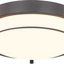 12 inch Flush Mount Ceiling Light, 2-Light Close to Ceiling Light Fixtures with Oil Rubbed Bronze Finish for Bathroom Bedroom Kitchen Hallway, 4822-ORB (Frosted Class & Oil Rubber Bronze)