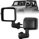Dasbecan Driver Side Mirror Compatible with 2007-2018 Jeep Wrangler JK Left Side Door Mirrors Manual Folding No-Disturtion Glass Replaces#CH1320271 68081251AA 55078131AG Textured Black Cover