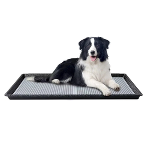HQ4us Dog Pee Pad Holder Tray with Grate 34”×23”, Large Dog Litter Box Toilet, Puppy Pee Pad Holder, Less Mess, Dog Potty Indoor Outdoor for Balcony