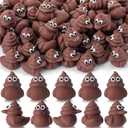 Chunful 50 Pcs Mini Poop Duck Figures Small Poo Duck Figurines Toys Fake Poop Classic Rubber Poo for Prank Hide Seek Goodie Bags Piata Party Supplies Gifts Boxes (Brown)