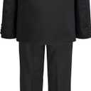 Calvin Klein Boys' 2-piece Formal Suit Set, Single Breasted Jacket & Straight Leg Dress Pants (Black, S)