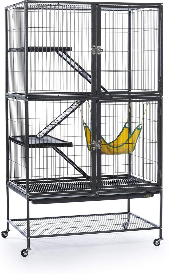 Prevue Pet Products 485 Feisty Ferret Home with Stand, Black Hammertone