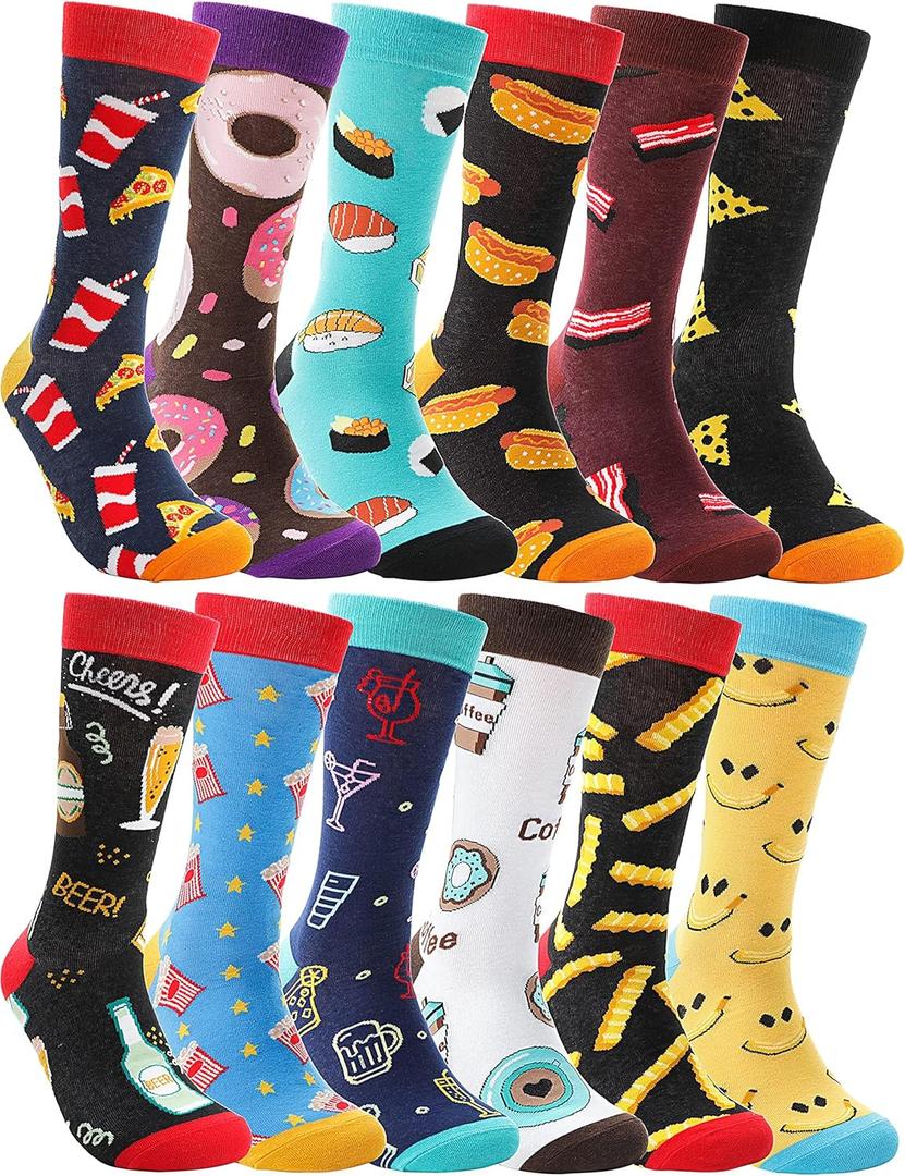 MOGGEI Funny Socks for Men Women Fun Cozy Crazy Novelty Fashion Breathable Printed Cotton Boot Socks (M)