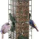 Squirrel Proof Bird Feeders for Outdoors, Metal Wild Bird Feeder for Outside Hanging, 4 Ports Perches, 3LB Large Capacity (Green)