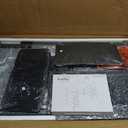 61 Inch Computer Gaming Desk with Power Outlets & LED Lights Reversible Home Office Desk with Adjustable 5 Fabric Storage Drawers for Working Writing Study, Black