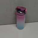 Water Bottle with Straw, 27oz Motivational Water Bottles with Time Marker to Drink, Tritan BPA Free, 750ml Sports Water Bottle with Carry Strap LeakProof for School Fitness Outdoor (1Pack) (Purple Green)