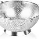 304 Stainless Steel Colander, Micro-Perforated 3-Quart Strainer with Base, Dishwasher Safe. Great for Pasta, Noodles, Vegetables & Fruits