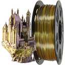 MIKA3D 1KG Silk Shiny Gold Black PLA Dual Color Co-Extrusion 3D Filament, 2 Colors in 1 3D Filament, 1KG 3D Printing Material with Bicolor Dichromatic Double Colors, Widely Fit for 3D Printer