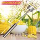 Cozy Home Corn Peeler, Corn Kernel Removers, Long Handle Stainless Steel Corn Stripping Tool Thresher Scraper for Home Kitchens, Restaurant Chefs (2PCS-A)