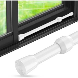 1Pack Window Security Bar Adjustable Sliding Lock Security Stick for Rubber Tips, Adjustable Sliding Glass Door Lock Bars 15.7''-27.5'' Tension Rods 1.2'' Diameter Window Safety Lock Bar