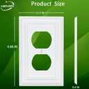 Pure White Decorative Outlet Covers Wall Plates, Bamboo Fiber Light Switch Covers, Natural Material Electric Receptacle Switch Plate Outlet Cover of various styles (1 Gang Duplex 4 Pack)