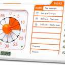 3-in-1 Visual ADHD Timer for Kids & Adults with Planning Board, Task Timer, Chore Chart & Visual Schedule Planner, Autism & ADHD Tools with Checklist for Classroom, Homeschool Supplies, Home, School (Orange_white)
