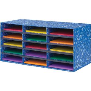 Bankers Box Classroom collection, 15-Compartment Literature Organizers, 28.5" x 12.375", Blue (3384301)