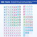 American Mahjong Tile Set,166 Blue Tiles Mahjong Set,4 Colors Mahjong Racks,Travel Mahjong Set with Blue Carrying Bag