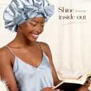 YANIBEST Adjustable Satin Bonnet for Sleeping Women Double Layer Hair Wrap Reduce Friction Prevent Frizz Natural Curly Hair