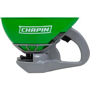 Chapin 8706G Spreader, Lawn and Garden, TurfPro, Hand Crank, Lightweight, Portable, Poly Scoop, Thumb Control Gate, 3 Settings, Ideal for Small Spaces, 15 Setting Gate, Fertilizer and Seeds, 0.3 Gal