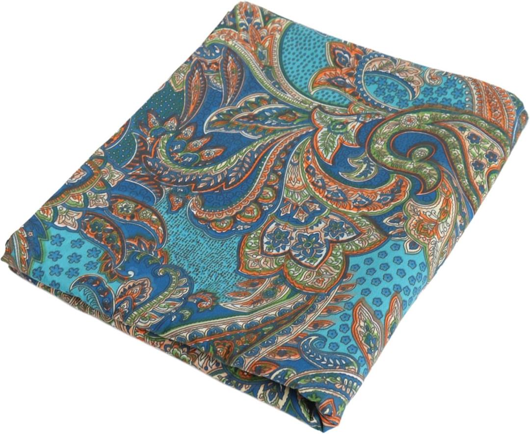 Flat Sheets Only Queen Size 100 Percent Cotton Paisley Printed Top Sheets Easy Care Bed Sheet 81" x 96"