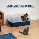 IRIS USA XX-Large Side Entry Cat Litter Box, Open Top Extra Large Litter Box for Big Cats and Multi-Cat Households, High Sided Scatter Shield, Easy to Clean, 30" L x 20" W x 14" H, Navy
