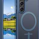 Rayboen for Samsung Galaxy S23 Case Magnetic, [Compatible with Magsafe] Protective Skin Feel Matte Phone Cover for Samsung S23 with Semi-Clear Hard Back & Soft Edge, Matte Blue