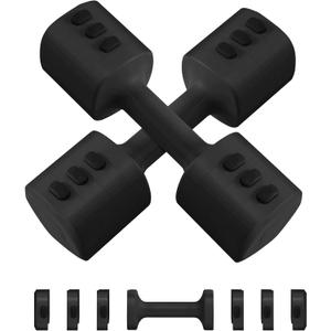 Adjustable Dumbbell Set of 2, Adjustable Weight set, Anti-slip Handle, 4 in 1 Free Weights Dumbbells Set for women at home, 2.2lb, 3.3lb, 4.4lb, 5.5lb, for Home, Office, Gym Exercise Training (Black)