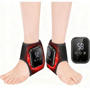 Ankle Heating Pad for Pain Cordless, Ankle Massager with Heat for Circulation and Pain, Ankle Heat Wrap, Heated Ankle Wrap 2 Pack Black