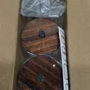 Tbestmax Qtips Holder Bathroom Container, 10 OZ Cotton Ball/Swabs Dispenser, Apothecary Jar Organizer for Storage Brown Wood Lids