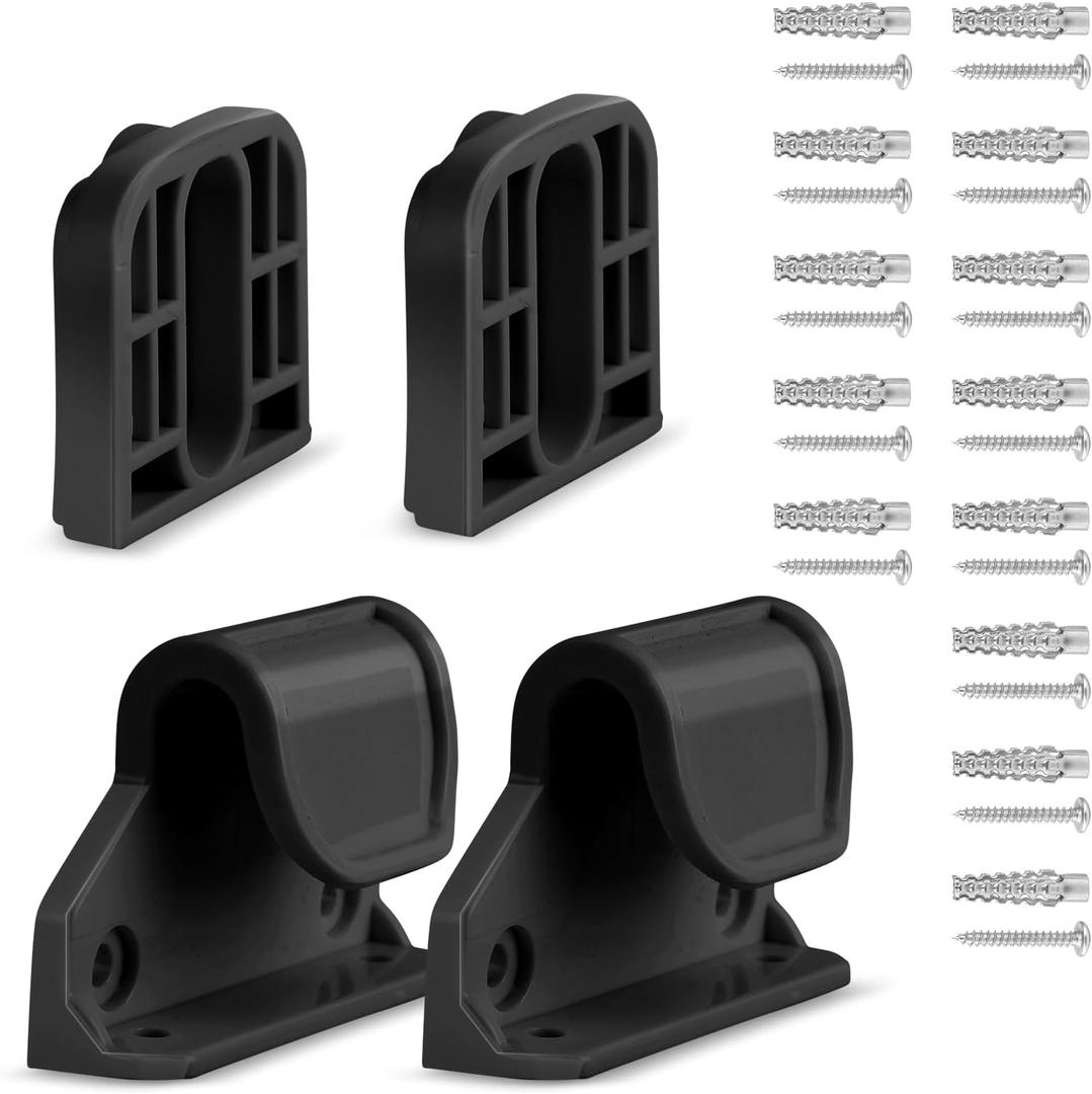 Retractable Baby Gate Replacement Parts, 55" W x 33" H Retractable Baby Gate Extensions (Including 2 x Latches + 2 x Brackets + 1 Set of Screws) for Retractable Gate (Black)