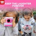 Instant Print Camera for Kids,2.4 Inch Screen Kids Instant Cameras, Christmas Birthday Gifts for Girls Age 3-12, Portable Toddler Toy for 3 4 5 6 7 8 9 10 Year Old Girls Boys Pink