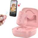TikTok Scrolling Ring and Bluetooth Page Turner for Kindle App, Bluetooth Camera Remote, Multifunctional Bluetooth Scrolling Ring for iPhone, ipad Tablets, iOS, Android (Pink)