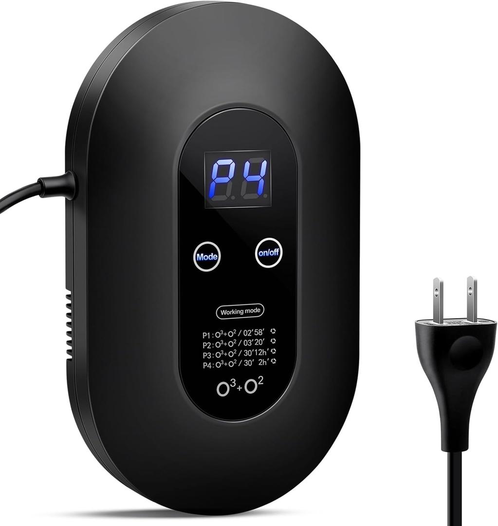 Ozone Odor Eliminator for Strong Odor 99% Cat Litter Deodorizer Dog Poof Odor Removal Air Ionizers Home Plug-in Air Purifier for Bedroom, Toilet, Kitchen, Pets, Smoke, Shoe, Formaldehyde Air Freshener (Black)