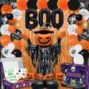 93 Pcs Halloween Decorations 5 Ft Jumbo Foam Balloon 60 Pcs Balloons Foam Cures Photo Frame Paper Flower Ball Adult Party Supplies