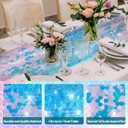 3 Pack Mermaid Party Table Runner 12 x 84 Inches Mermaid Tail Scales Table Runner Glitter Holographic Sequin Table Cover for Ocean Under The Sea Party Decorations Mermaid Party Supplies