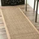 nuLOOM 2x6 Elijah Seagrass Area Rug, Beige, Solid Farmhouse Style, Cotton Bordered, Basketweave, Natural Fiber, For Bedroom, Dining Room, Living Room, Hallway, Office, Kitchen, Entryway (2' x 6', Elijah Beige)