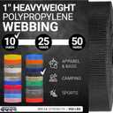 Strapworks Heavyweight Polypropylene Webbing - Heavy Duty Poly Strapping for Outdoor DIY Gear Repair (1" x 10 yard, Dark Blue)