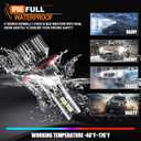 Compatible for Ford F150 2004-2014 / F250 F350 F450 Super Duty 2005-2022 Light Bulbs, 9008/H13 High Low Beam 6500K White Light Combo Kit with Cooling Fan, Plug-N-Play, 44000LM Powersports Bulbs,2-Pack