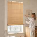 Bamboo Window Blinds, Roll Up Bamboo Blinds for Indoor Windows 30Wx72L Light Filtering UV Protection Natural Bamboo Shades, Easy to Install for Home&Office