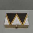 Juvale Small Wooden Decorative Box with Hinged Lid & Tassel, Jewelry & Trinket Storage - Wooden Jewelry Box - 9.4 x 6 x 3 Inches