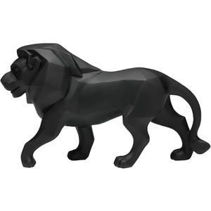 Abstract Geometric Lion Statue Sculpture Art Animal Figurine Home Decorations for Living Room Book Shelves Bar Cabinet Desk Table Top Decor Centerpieces Ornament (A1, Black)