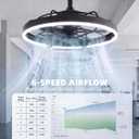 Modern Gazebo Fan with Light, 20" Plug-in Gazebo Ceiliing Fan with App/Remote Control, Outdoor Ceiling Fan with Light IP65 Waterproof, 3 CCT Light, for Gazebo - Black, Large