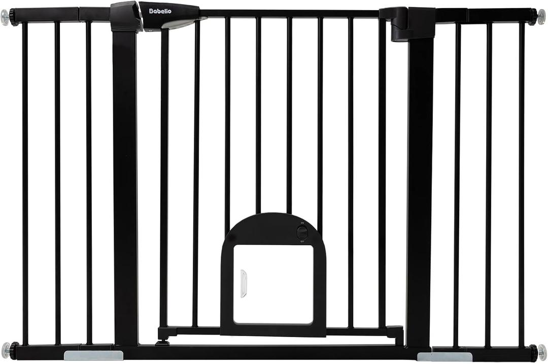 Babelio Extra Wide Dog Gate with Cat Door, CatPrivilege III, 29-48"
