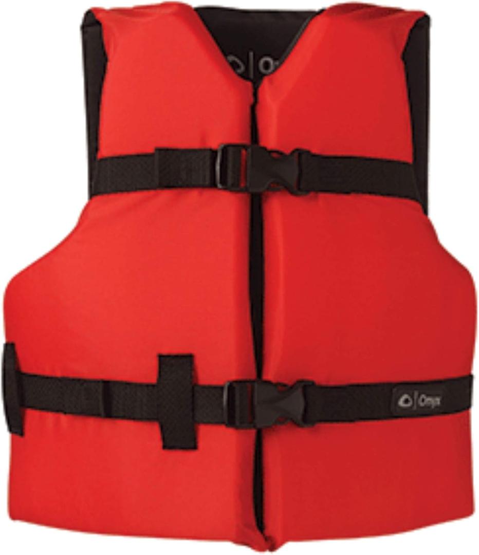 Onyx Nylon General Purpose Life Jacket - Youth 50-90lbs - Red